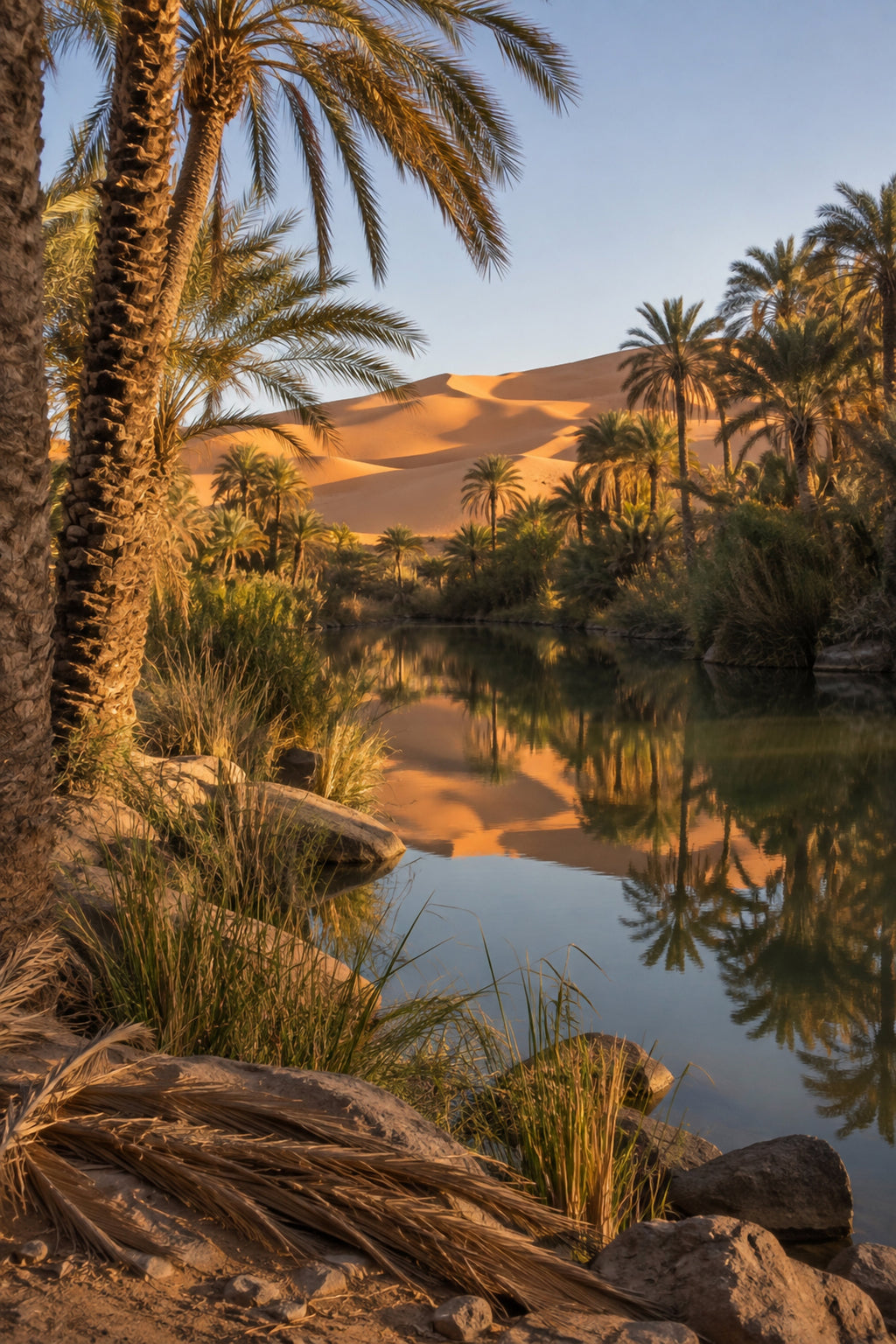 Affiche nature oasis aux palmiers — aperçu