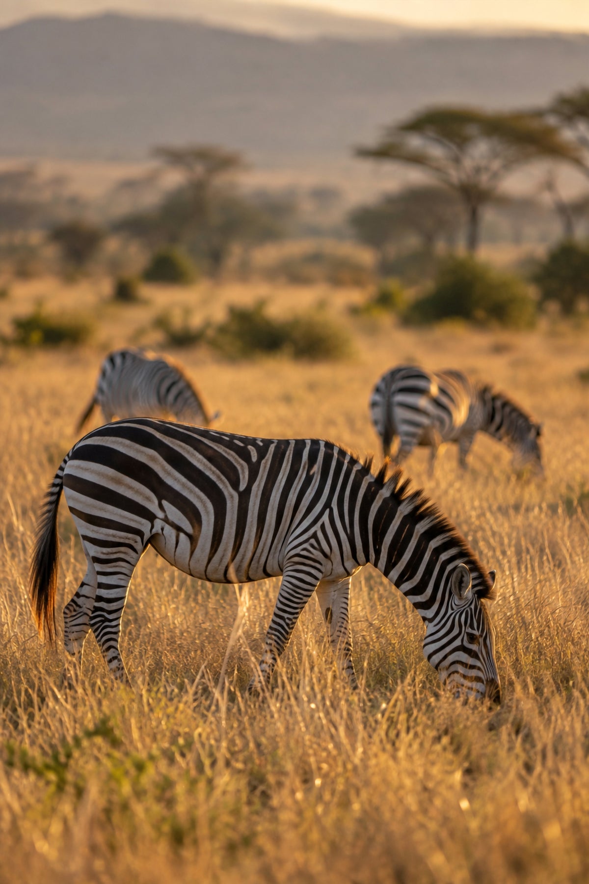 Affiche nature zèbres dans la savane — aperçu