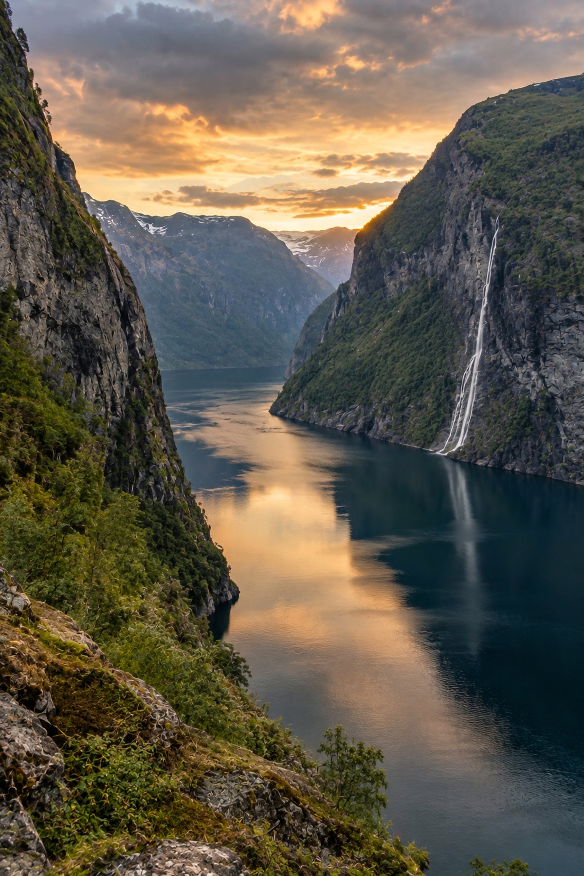 Affiche nature fjord norvégien — aperçu