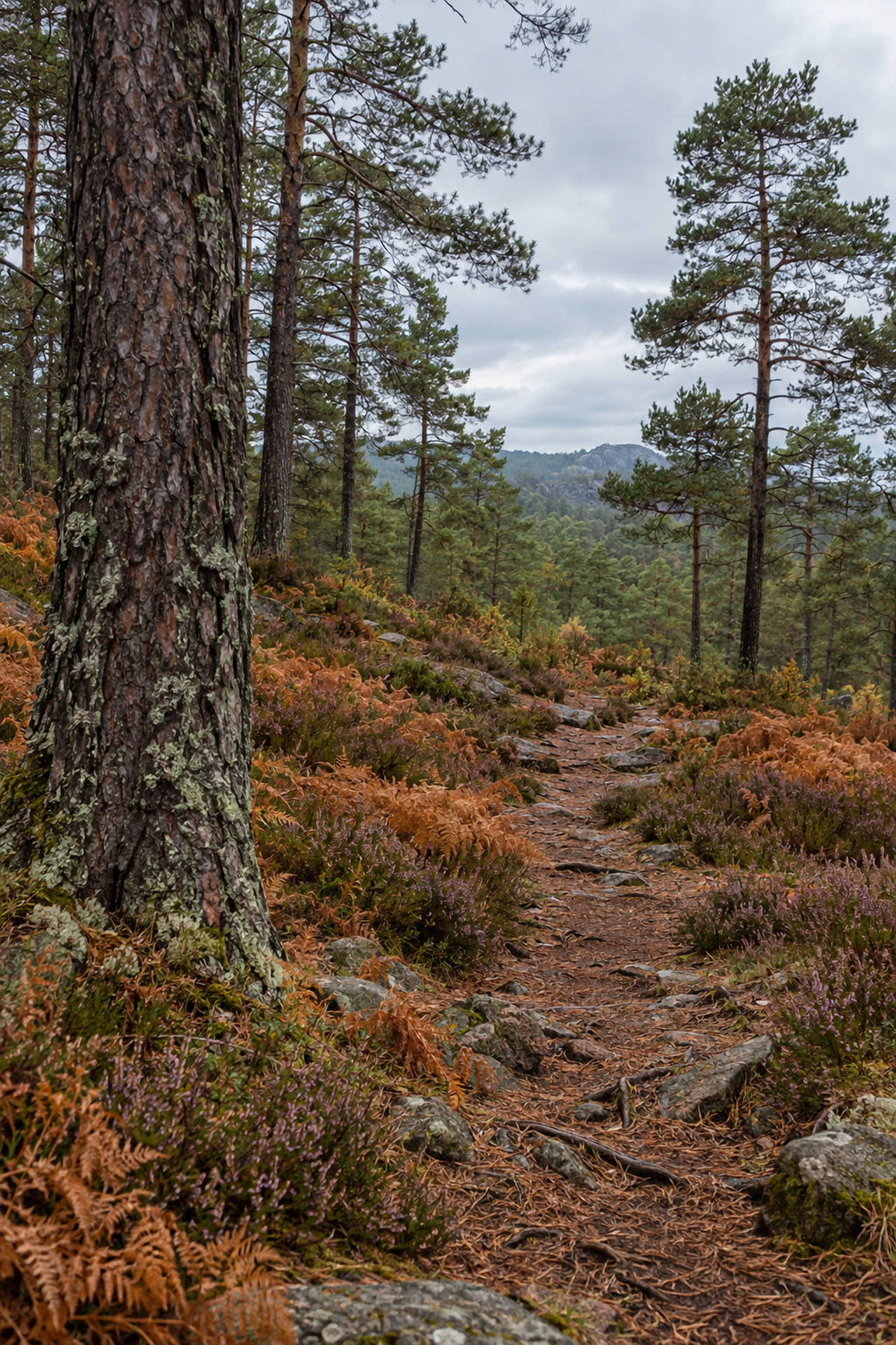 Poster Sentier en forêt de pins — affiche à imprimer