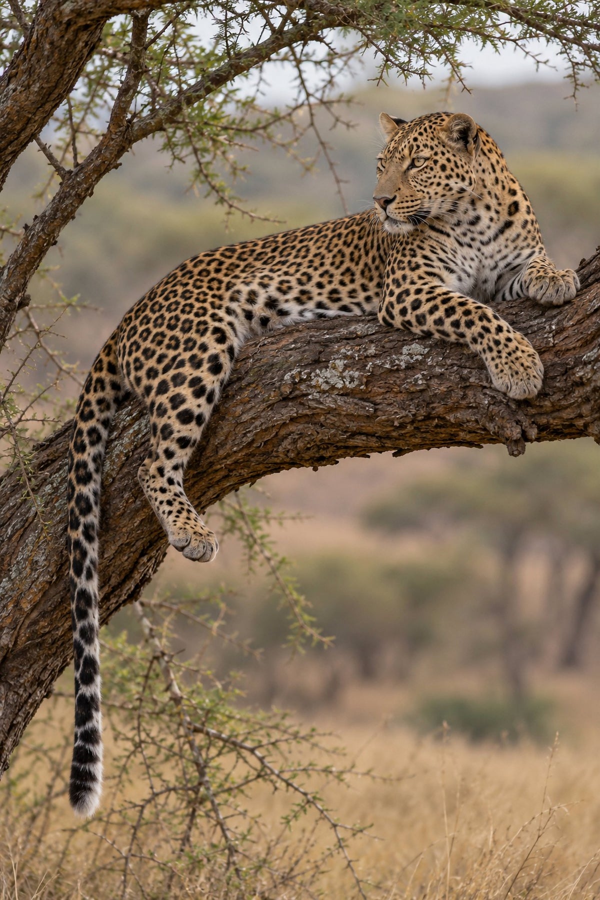 Poster encadré Leopard dans l'acacia — photo 1