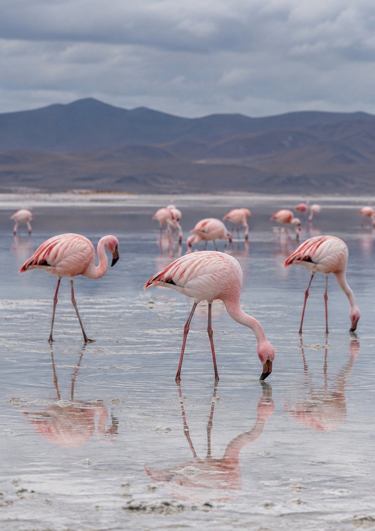 Poster encadré Flamants roses, lac sale — photo 5
