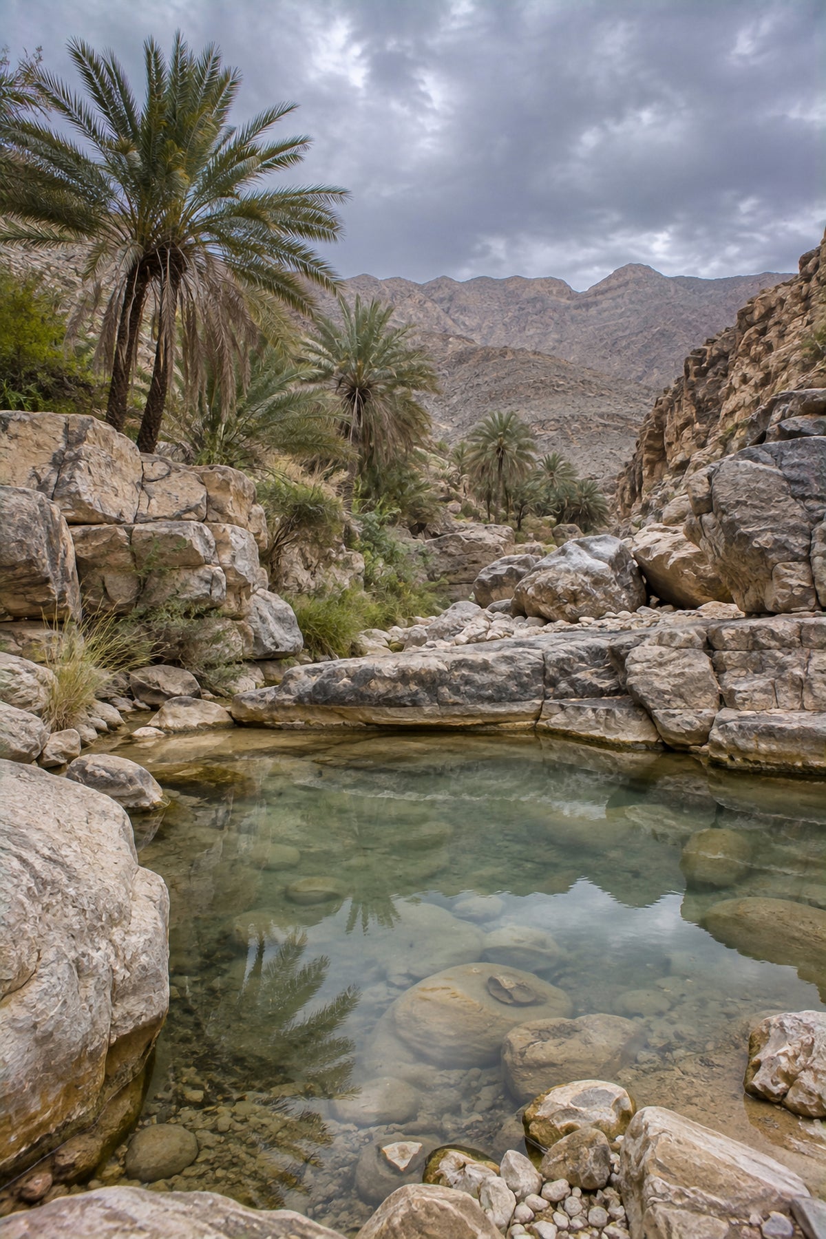 Affiche nature Wadi d'Oman — aperçu