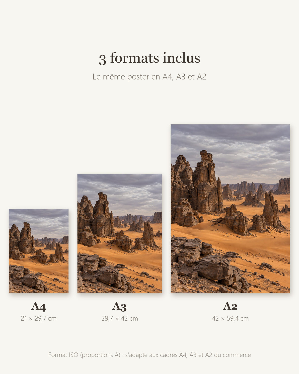 Poster Tassili n'Ajjer Algérie à Imprimer - Affiche Nature - Décoration Murale - Téléchargement Numérique