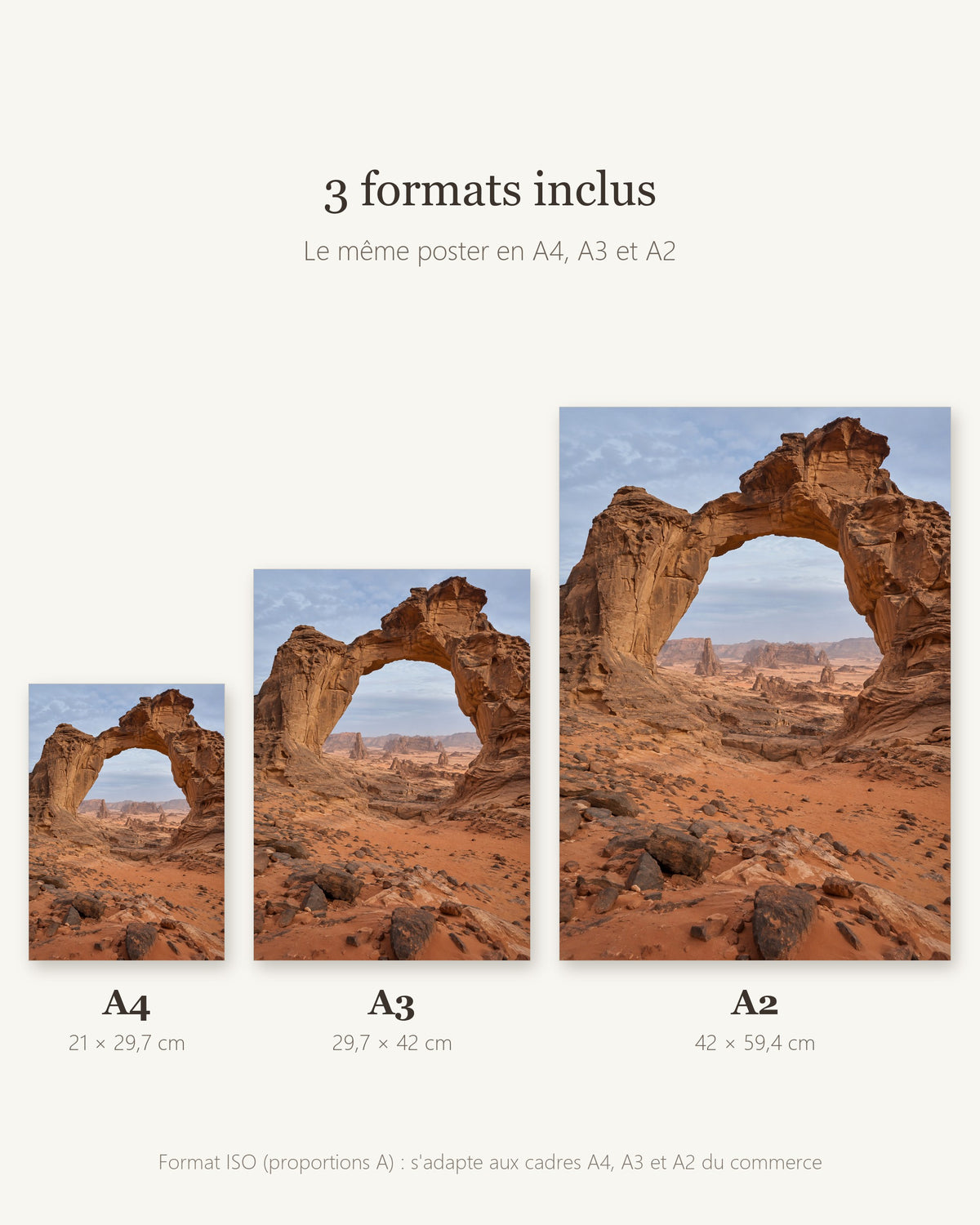 Poster Arche de l'Ennedi Tchad à Imprimer - Affiche Nature - Décoration Murale - Téléchargement Numérique