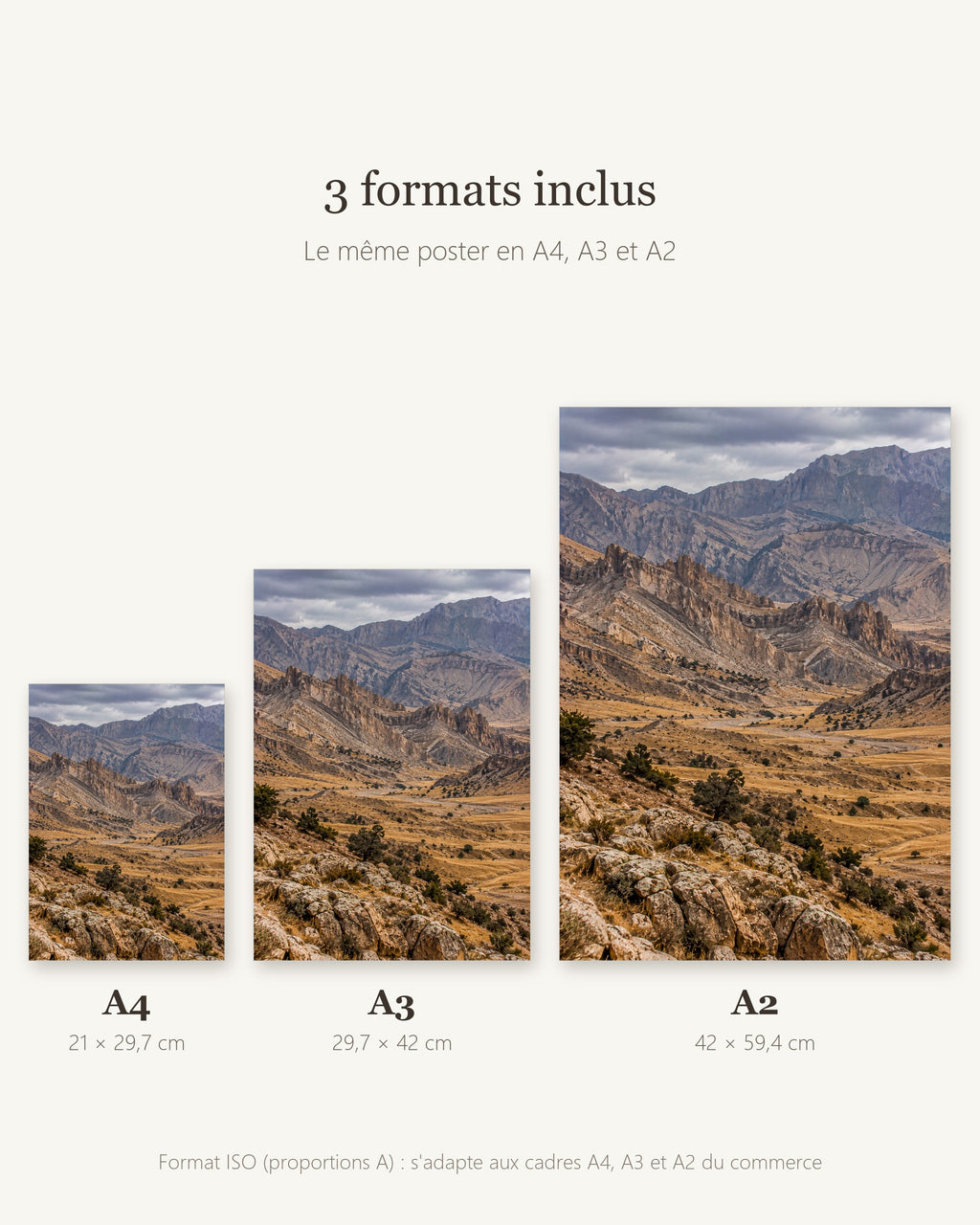 Poster Monts Zagros à Imprimer - Affiche Nature - Décoration Murale - Téléchargement Numérique