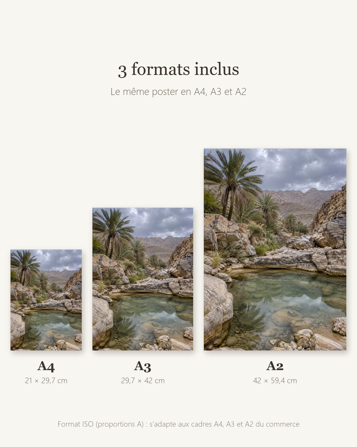 Poster Wadi d'Oman à Imprimer - Affiche Nature - Décoration Murale - Téléchargement Numérique