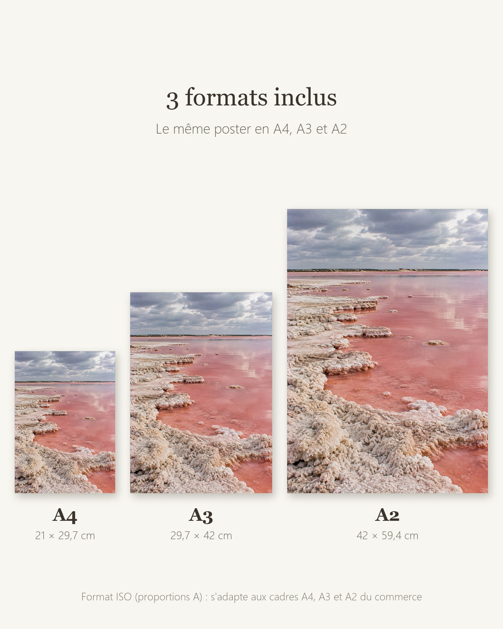 Poster Lac Rose Sénégal à Imprimer - Affiche Nature - Décoration Murale - Téléchargement Numérique