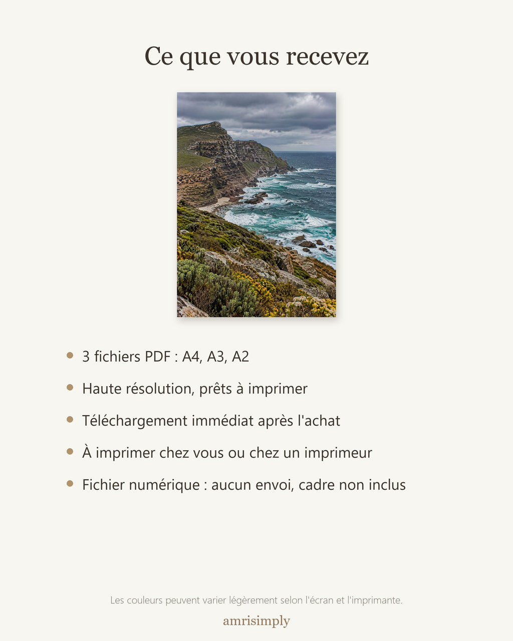 Poster Cap de Bonne-Espérance à Imprimer - Affiche Nature - Décoration Murale - Téléchargement Numérique