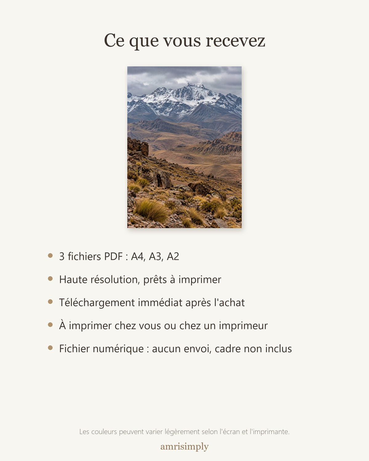 Poster Haut Atlas Maroc à Imprimer - Affiche Nature - Décoration Murale - Téléchargement Numérique
