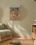 Poster Lionne couchée à Imprimer - Affiche Animaux Sauvages - Décoration Murale - Téléchargement Numérique