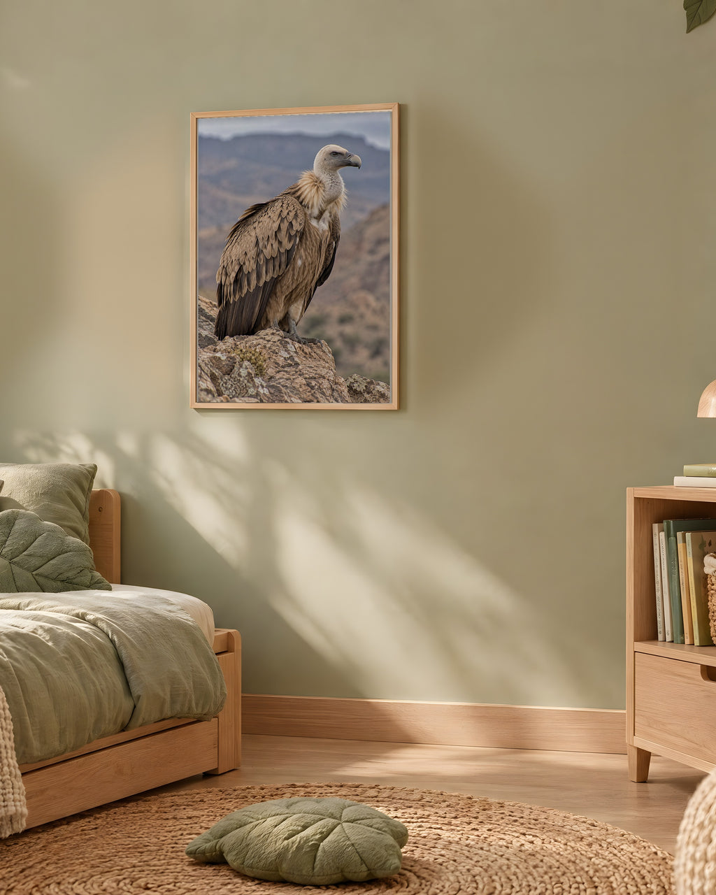 Poster Vautour sur rocher à Imprimer - Affiche Animaux Sauvages - Décoration Murale - Téléchargement Numérique