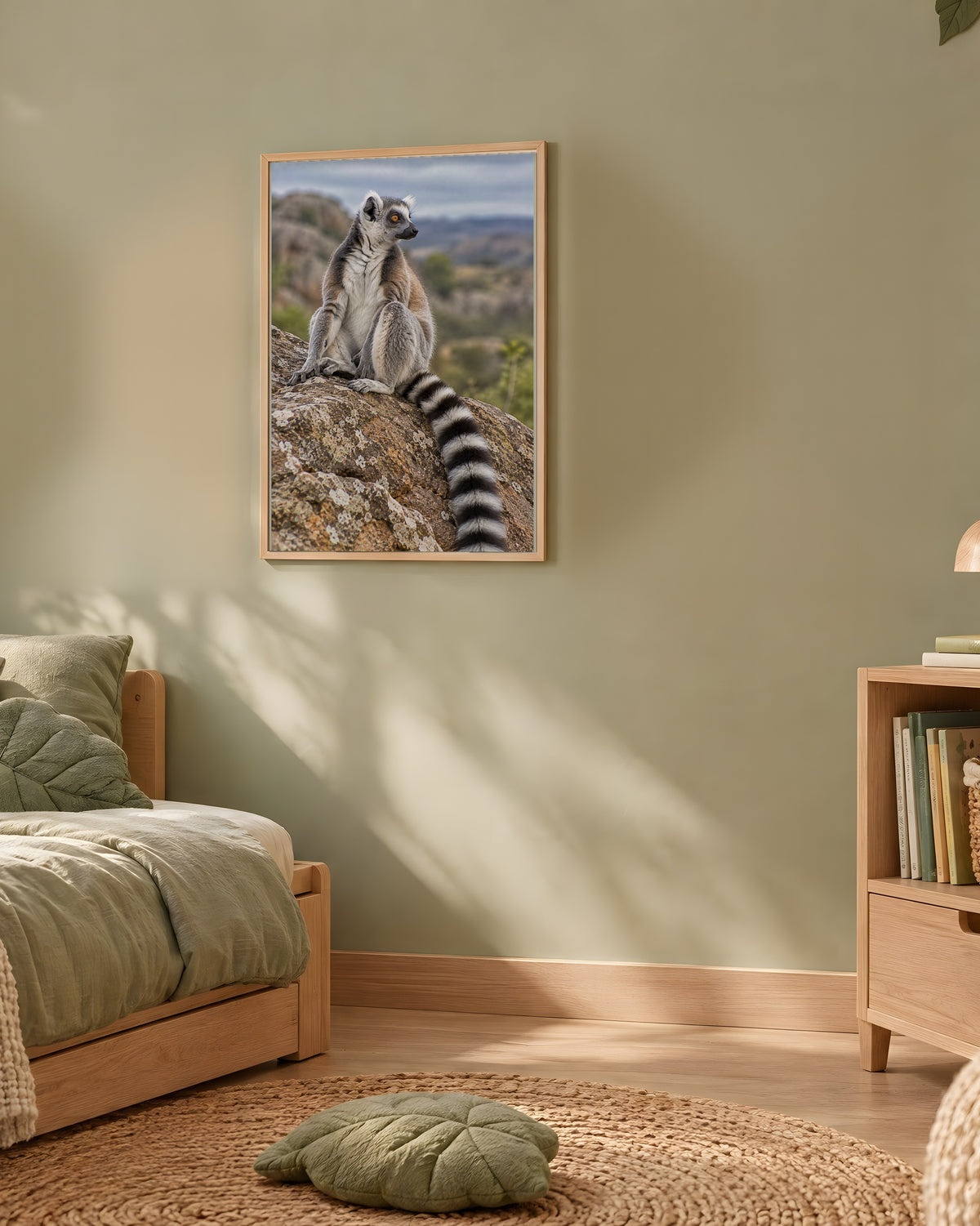 Poster Lémurien catta à Imprimer - Affiche Animaux Sauvages - Décoration Murale - Téléchargement Numérique