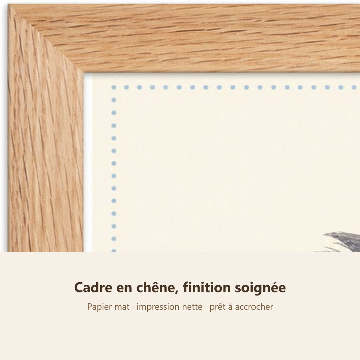 Poster Toucan Encadré – Décoration Chambre Bébé Animaux Aquarelle – Cadre Chêne Prêt à Accrocher