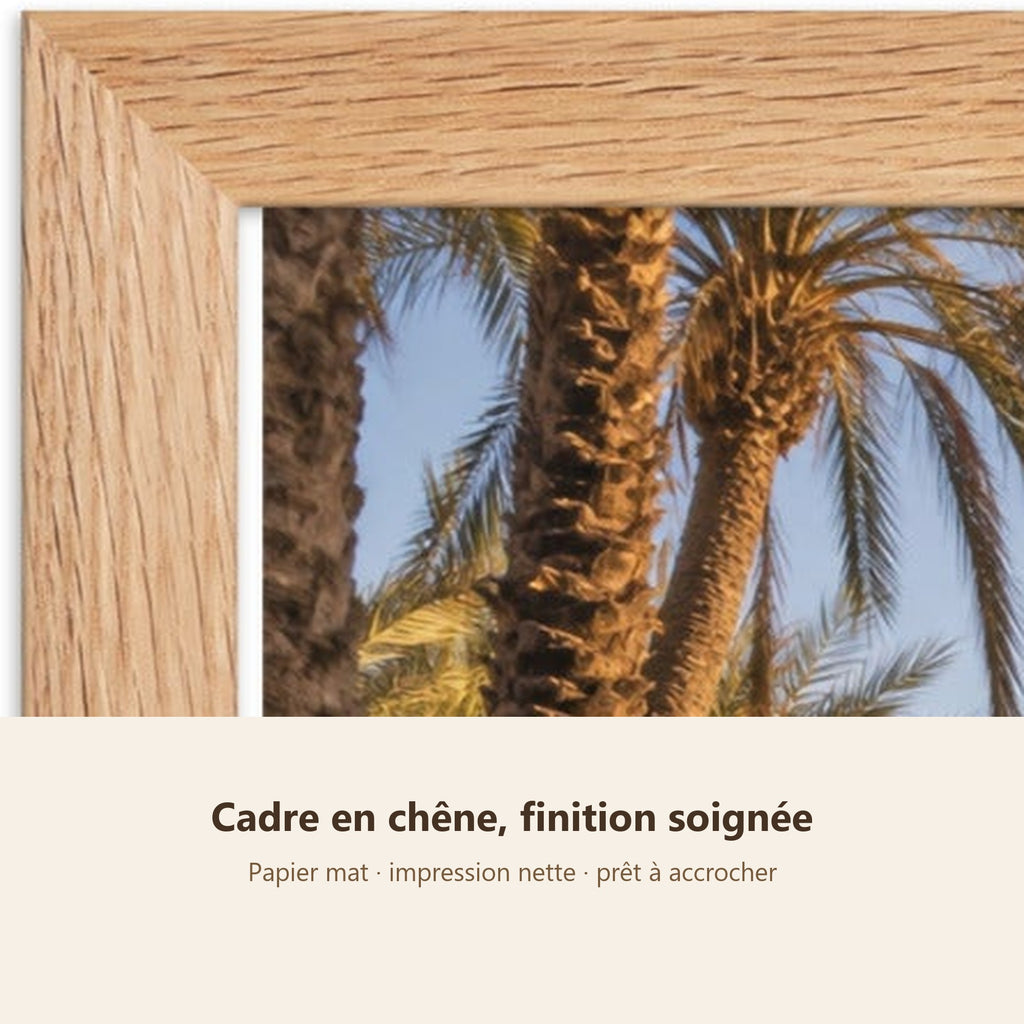 Poster Encadré Oasis - Affiche Nature Cadre Chêne - Décoration Murale