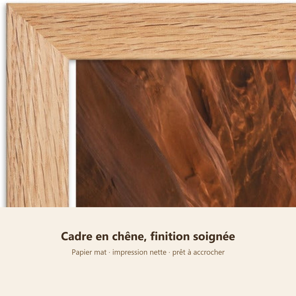 Poster Encadré Canyon de Grès - Affiche Nature Désert Cadre Chêne - Décoration Murale