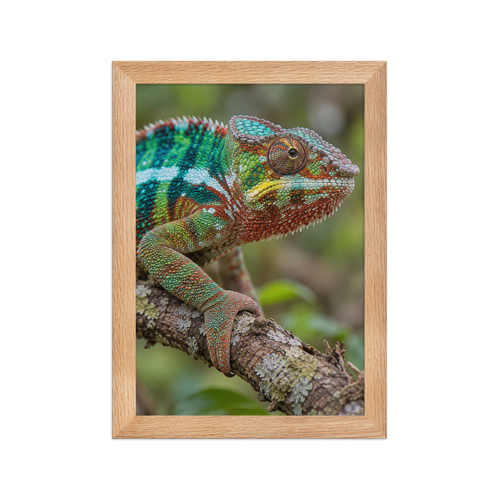 Poster encadré chêne Caméléon panthère - aperçu 1