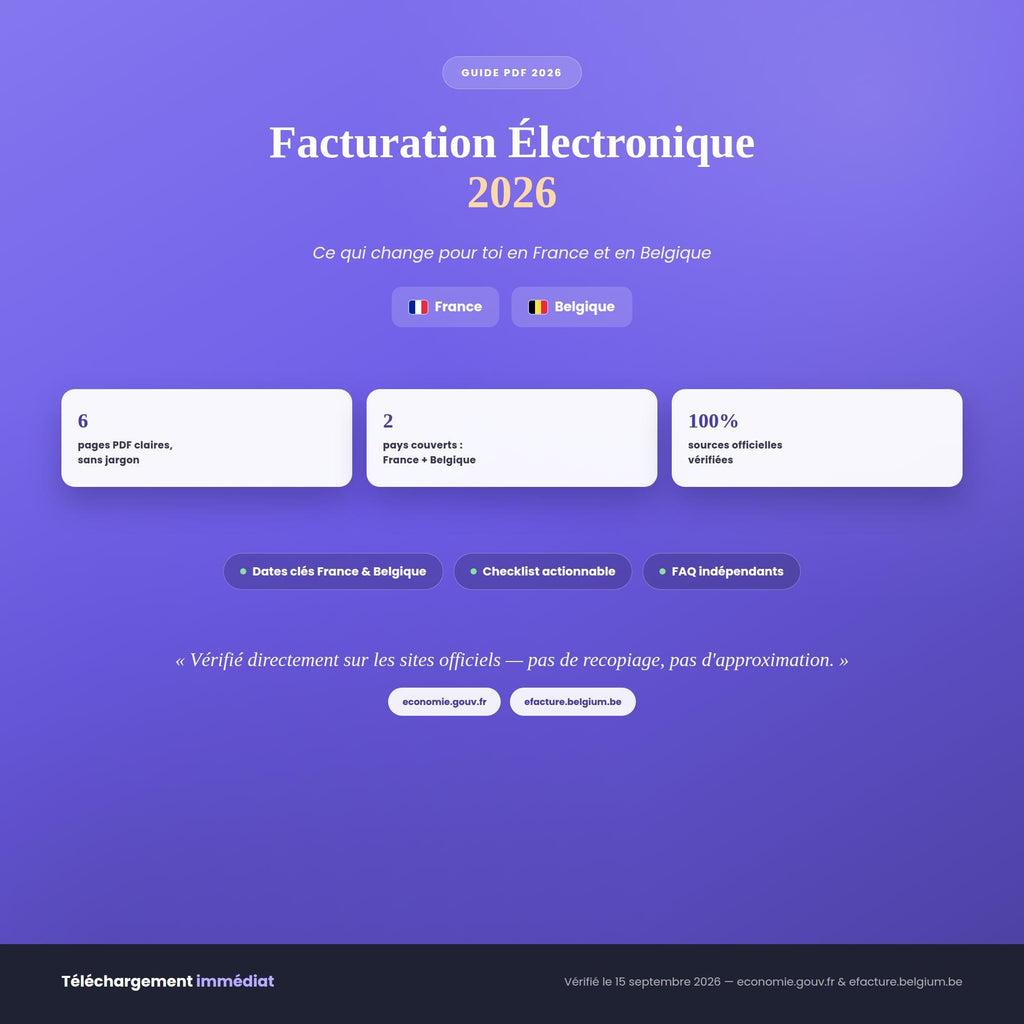 Guide Facturation électronique 2026 : ce qui change pour toi en France et en Belgique