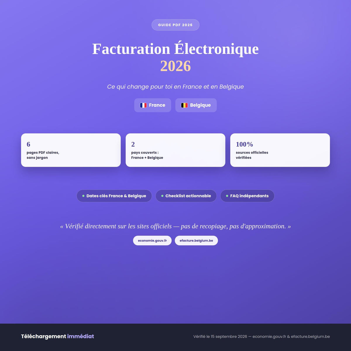 Guide Facturation électronique 2026 : ce qui change pour toi en France et en Belgique