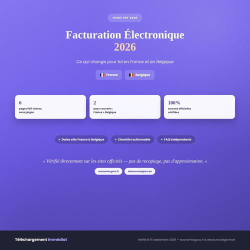 Guide Facturation électronique 2026 : ce qui change pour toi en France et en Belgique