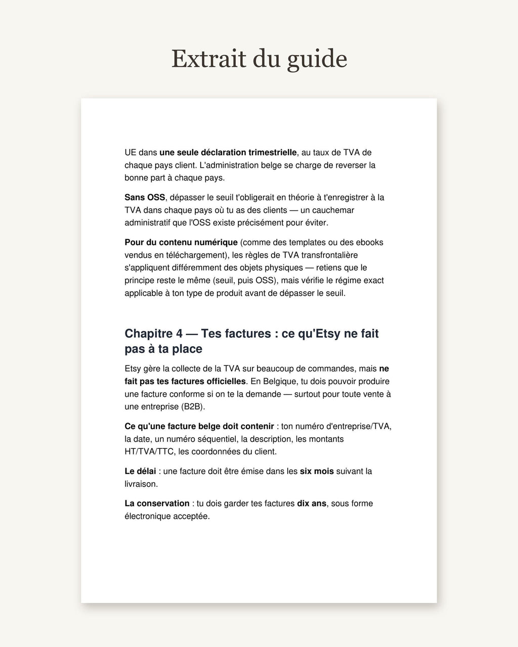 Extrait du guide : une page de contenu