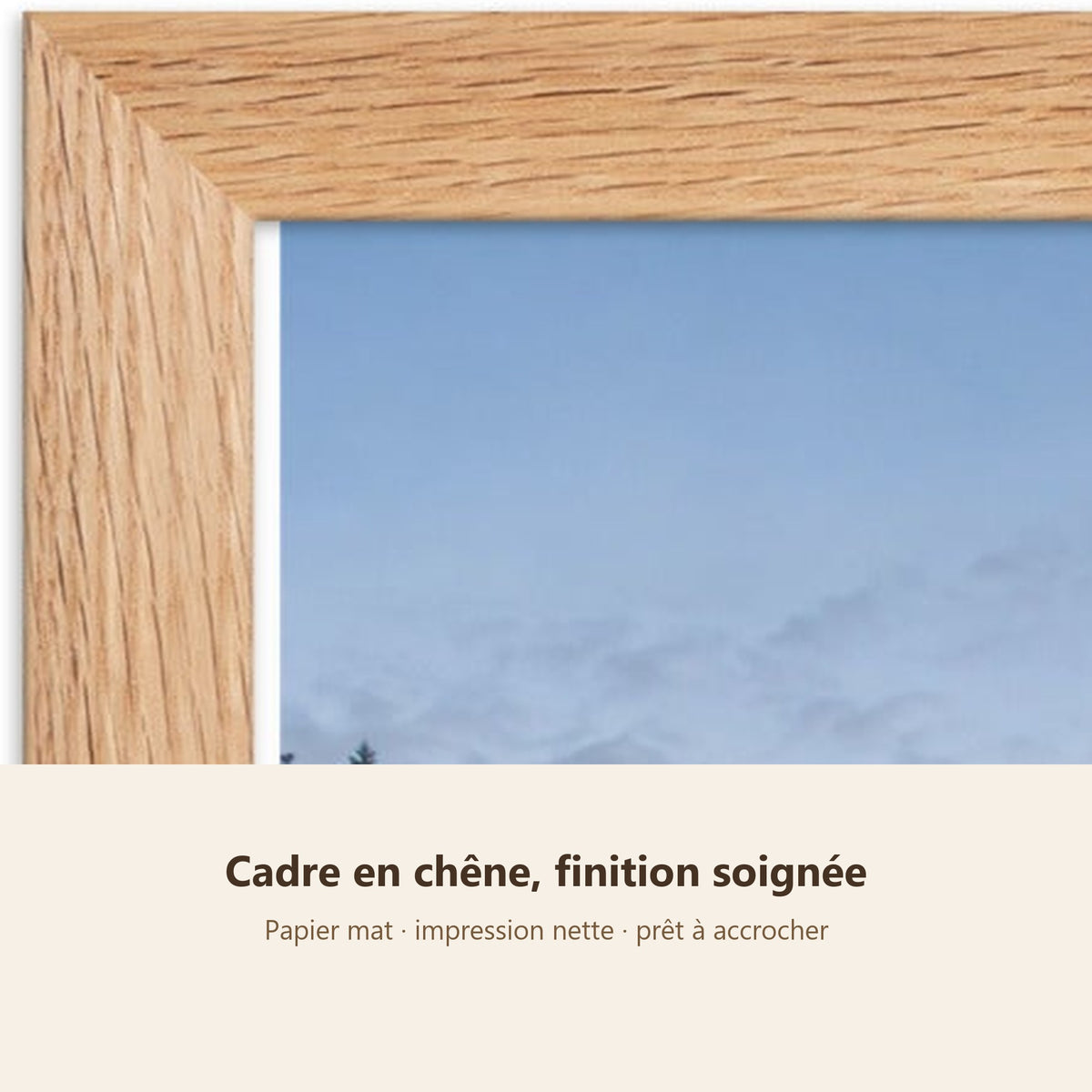 Lot Eaux et Rivages - 3 Posters Encadrés Nature Eau - Cadre Chêne