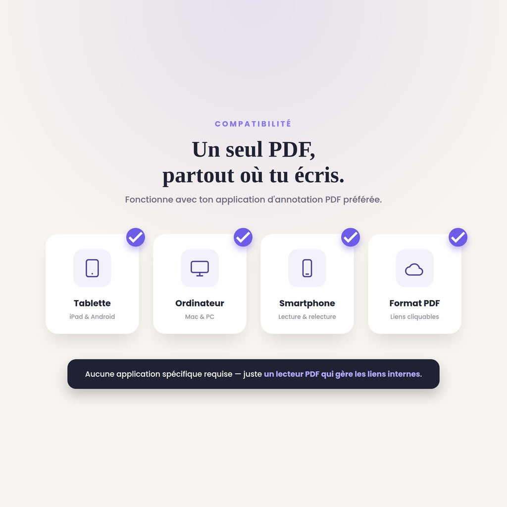 Compatibilité : un seul PDF pour tablette, ordinateur et smartphone