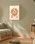 Poster Chiot Beagle à Imprimer - Petit Explorateur - Décoration Chambre Enfant Aquarelle - Téléchargement Numérique
