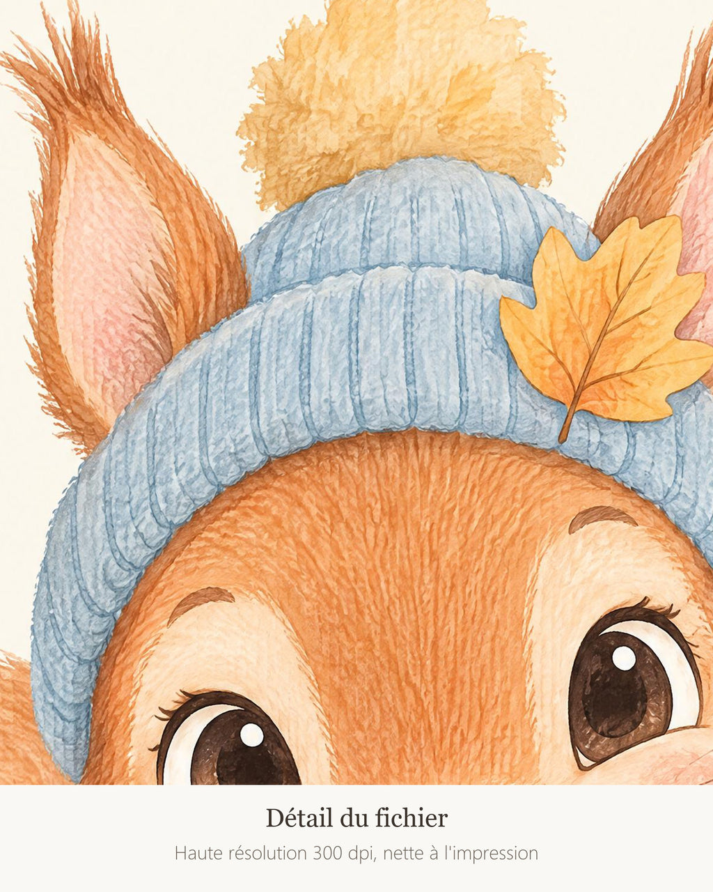 Poster Écureuil à Imprimer - Animal de la Forêt - Décoration Chambre Enfant Aquarelle - Téléchargement Numérique