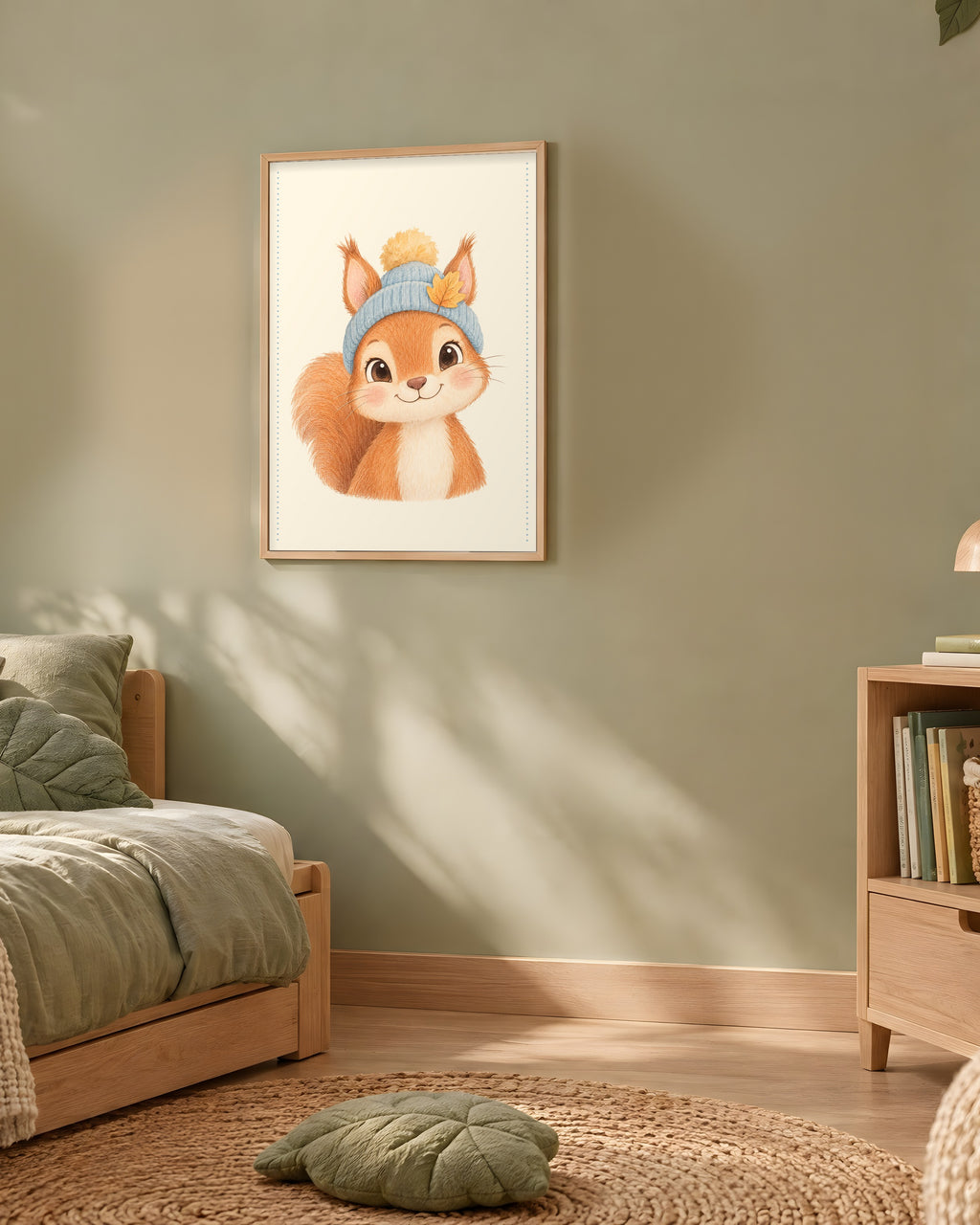 Poster Écureuil à Imprimer - Animal de la Forêt - Décoration Chambre Enfant Aquarelle - Téléchargement Numérique