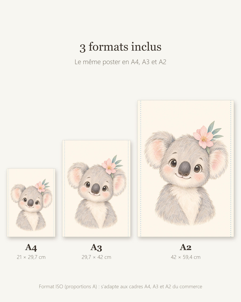 Poster Koala à Imprimer - Animal Exotique - Décoration Chambre Enfant Aquarelle - Téléchargement Numérique