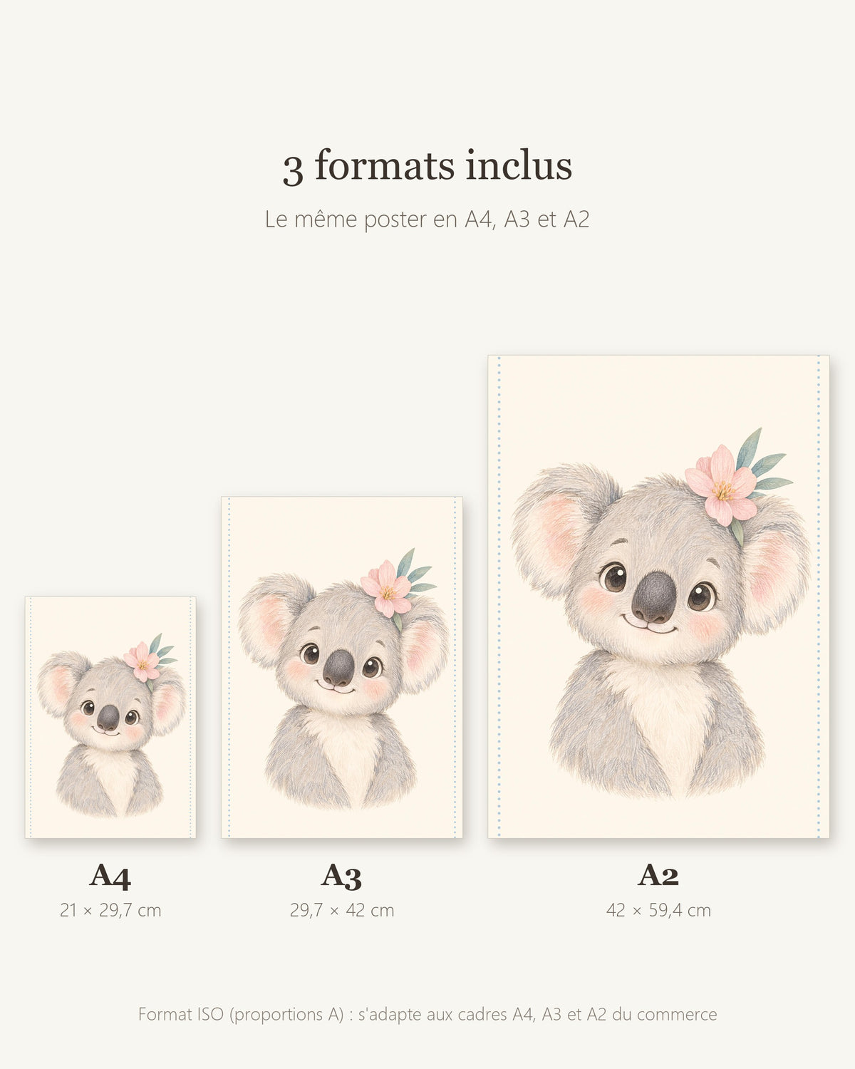 Poster Koala à Imprimer - Animal Exotique - Décoration Chambre Enfant Aquarelle - Téléchargement Numérique
