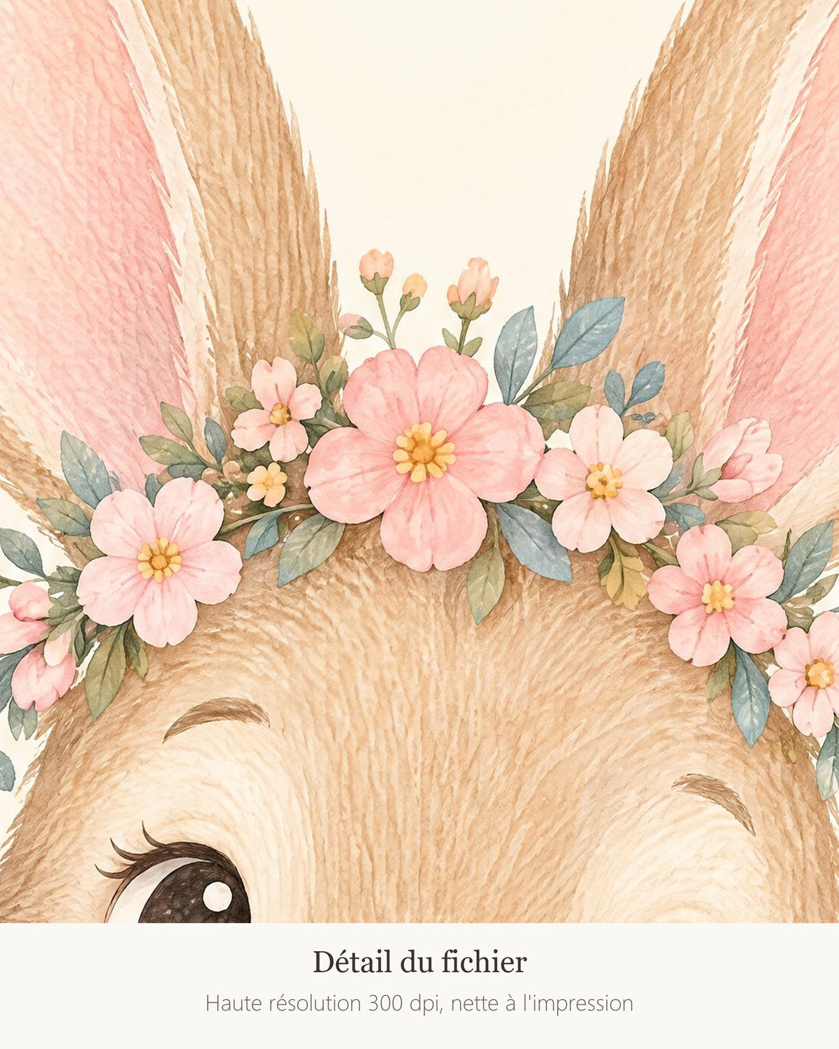Poster Lapereau à Imprimer - Animal Tout Doux - Décoration Chambre Enfant Aquarelle - Téléchargement Numérique
