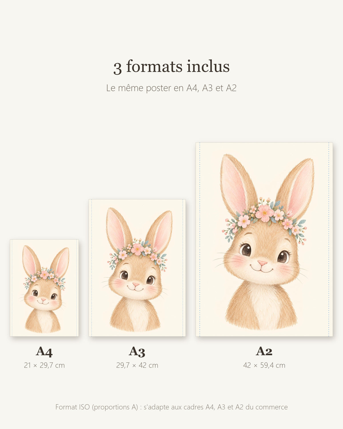 Poster Lapereau à Imprimer - Animal Tout Doux - Décoration Chambre Enfant Aquarelle - Téléchargement Numérique