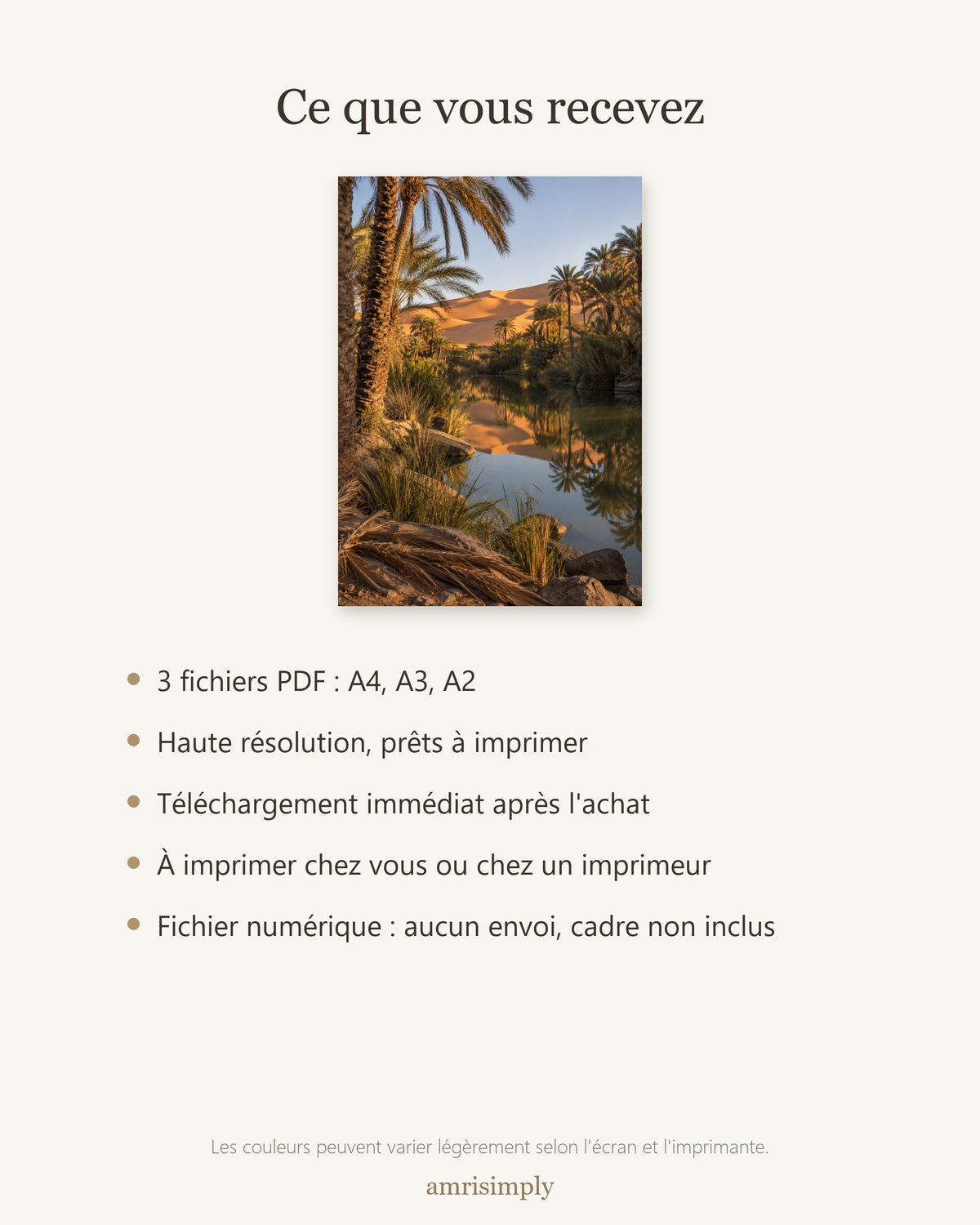 Poster Oasis à Imprimer - Affiche Nature - Décoration Murale - Téléchargement Numérique