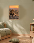 Poster Lion au lever du jour à Imprimer - Affiche Nature - Décoration Murale - Téléchargement Numérique
