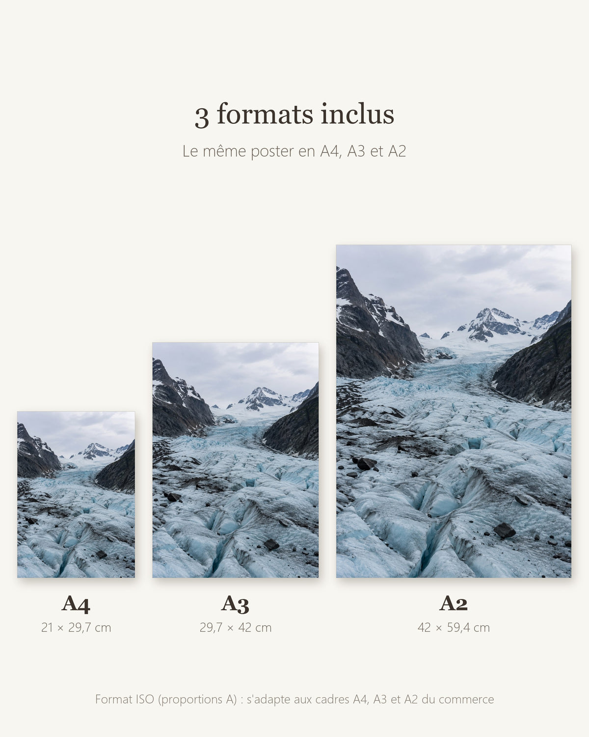 Poster Glacier à Imprimer - Affiche Nature - Décoration Murale - Téléchargement Numérique