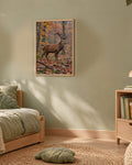 Poster Cerf en forêt d'automne à Imprimer - Affiche Animaux Sauvages - Décoration Murale - Téléchargement Numérique