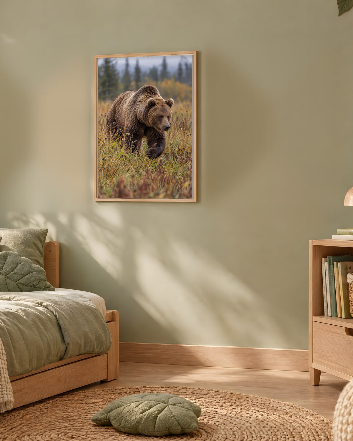 Poster Ours brun à Imprimer - Affiche Animaux Sauvages - Décoration Murale - Téléchargement Numérique