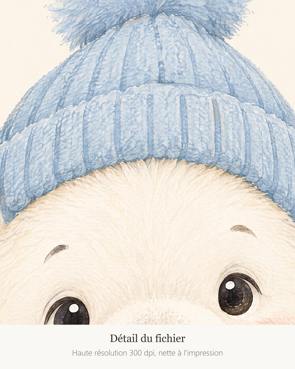 Poster Ours Polaire à Imprimer - Animal Polaire - Décoration Chambre Enfant Aquarelle - Téléchargement Numérique