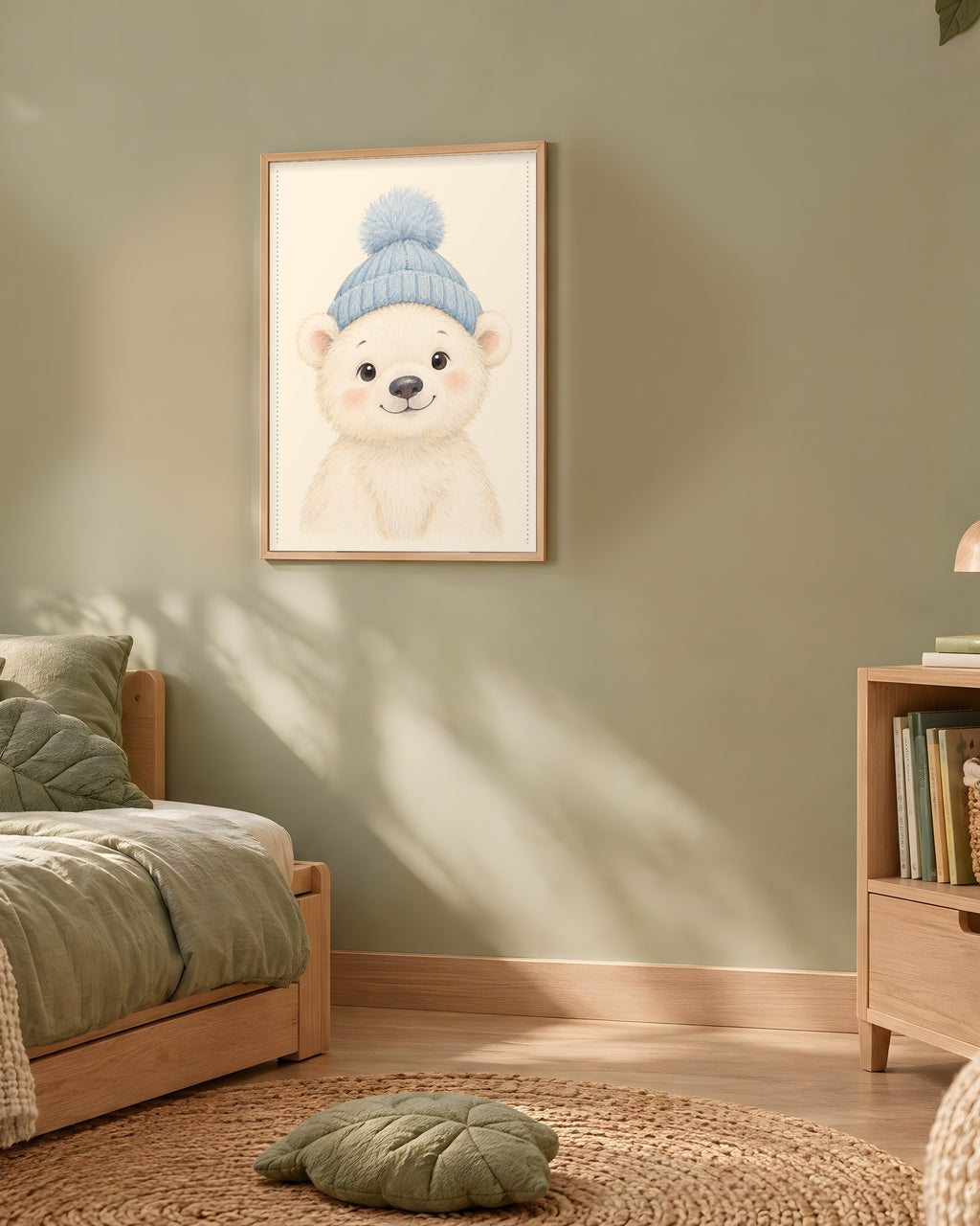 Poster Ours Polaire à Imprimer - Animal Polaire - Décoration Chambre Enfant Aquarelle - Téléchargement Numérique