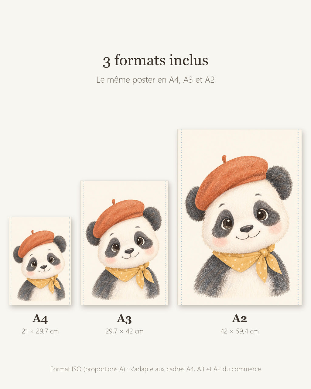 Poster Panda à Imprimer - Animal de la Jungle - Décoration Chambre Enfant Aquarelle - Téléchargement Numérique