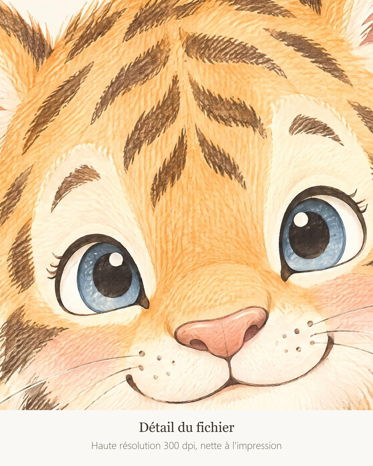 Poster Tigre à Imprimer - Animal de la Jungle - Décoration Chambre Enfant Aquarelle - Téléchargement Numérique