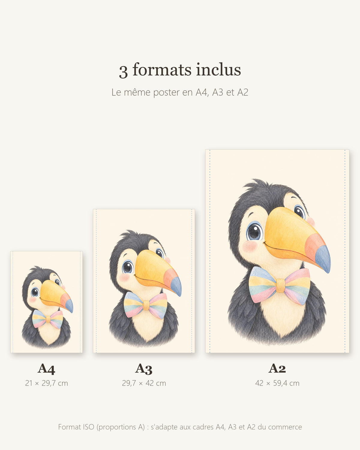 Poster Toucan à Imprimer - Animal Exotique - Décoration Chambre Enfant Aquarelle - Téléchargement Numérique