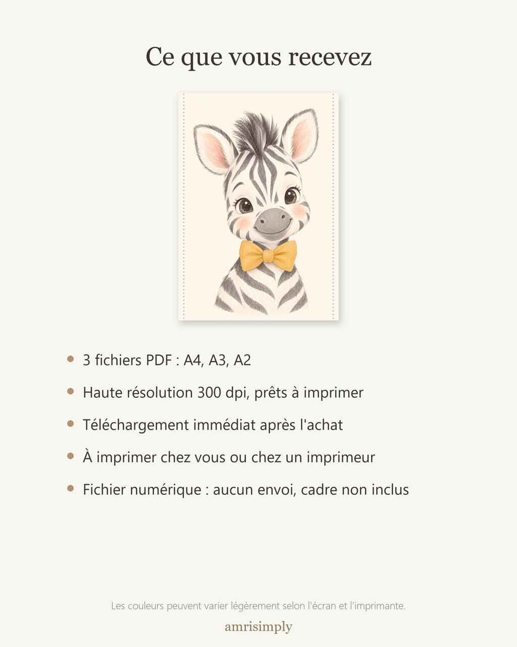 Poster Zèbre à Imprimer - Petit Explorateur - Décoration Chambre Enfant Aquarelle - Téléchargement Numérique