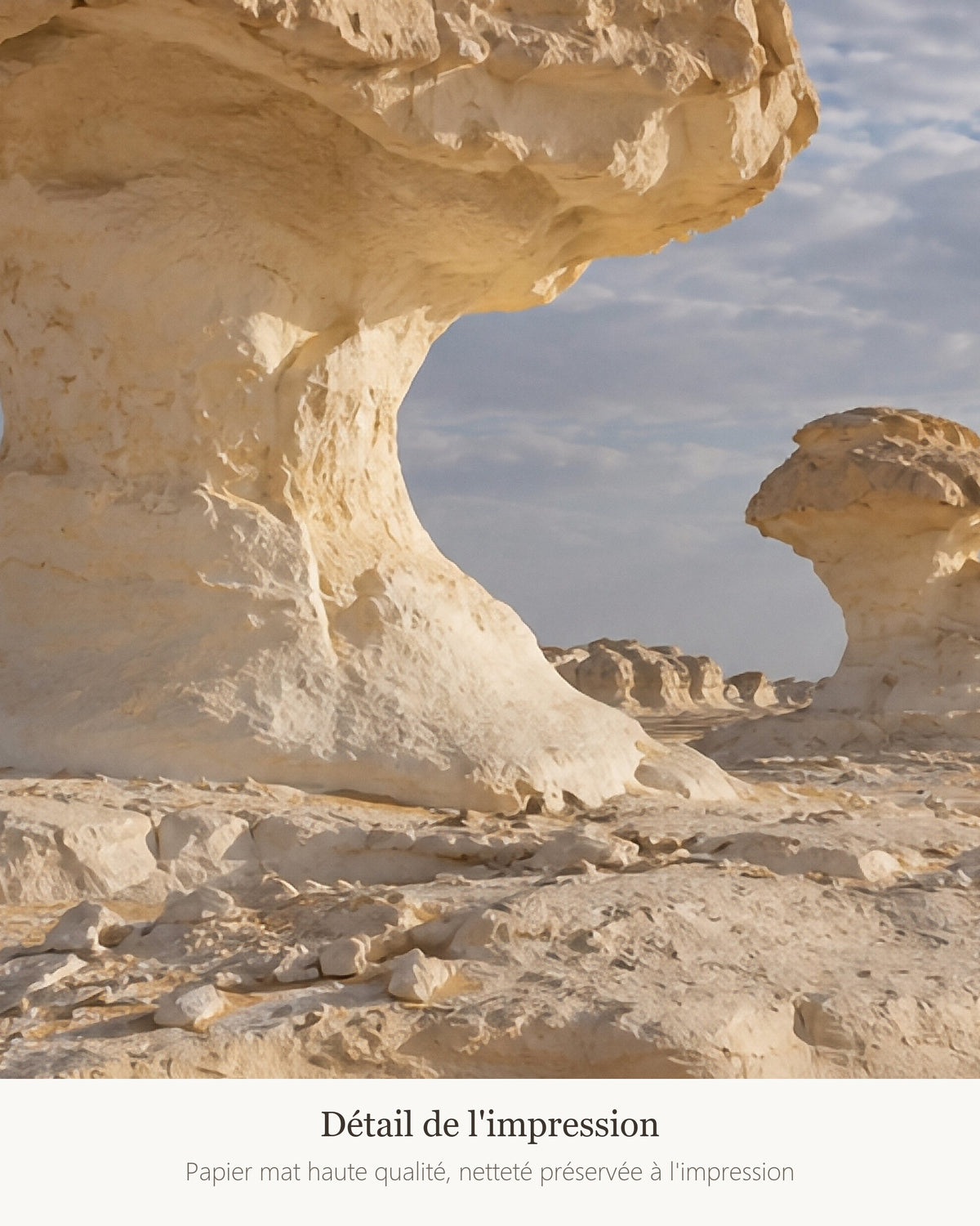Poster Désert Blanc Égypte Sans Cadre - Affiche Nature - Papier Mat - Décoration Murale