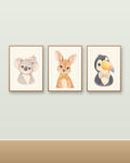 Lot 3 Posters Sans Cadre Trésors d'Ailleurs – Koala Kangourou Toucan – Décoration Chambre Bébé Aquarelle – Papier Mat