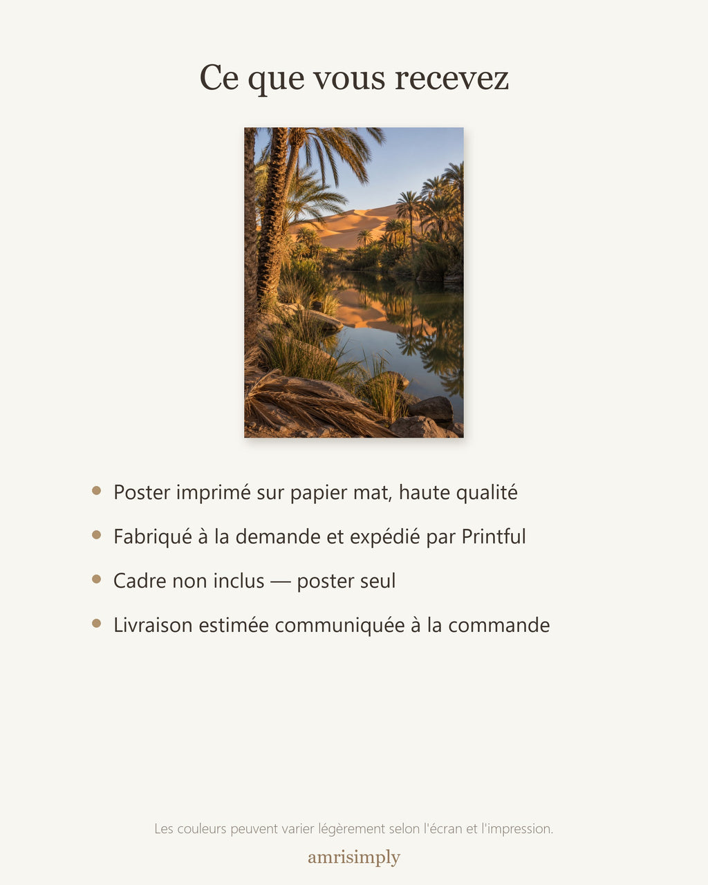 Poster Oasis Sans Cadre - Affiche Nature - Papier Mat - Décoration Murale