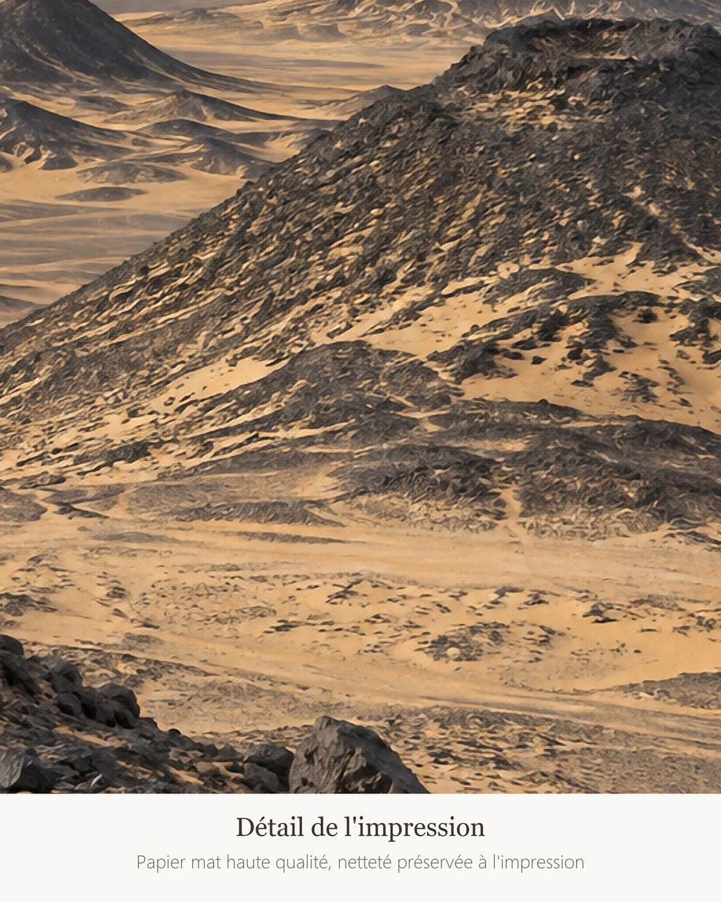 Poster Désert Noir Égypte Sans Cadre - Affiche Nature - Papier Mat - Décoration Murale