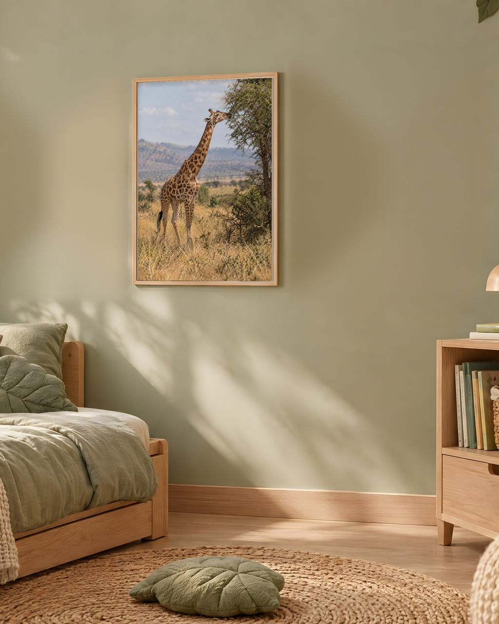 Poster Girafe Sans Cadre - Affiche Nature - Papier Mat - Décoration Murale